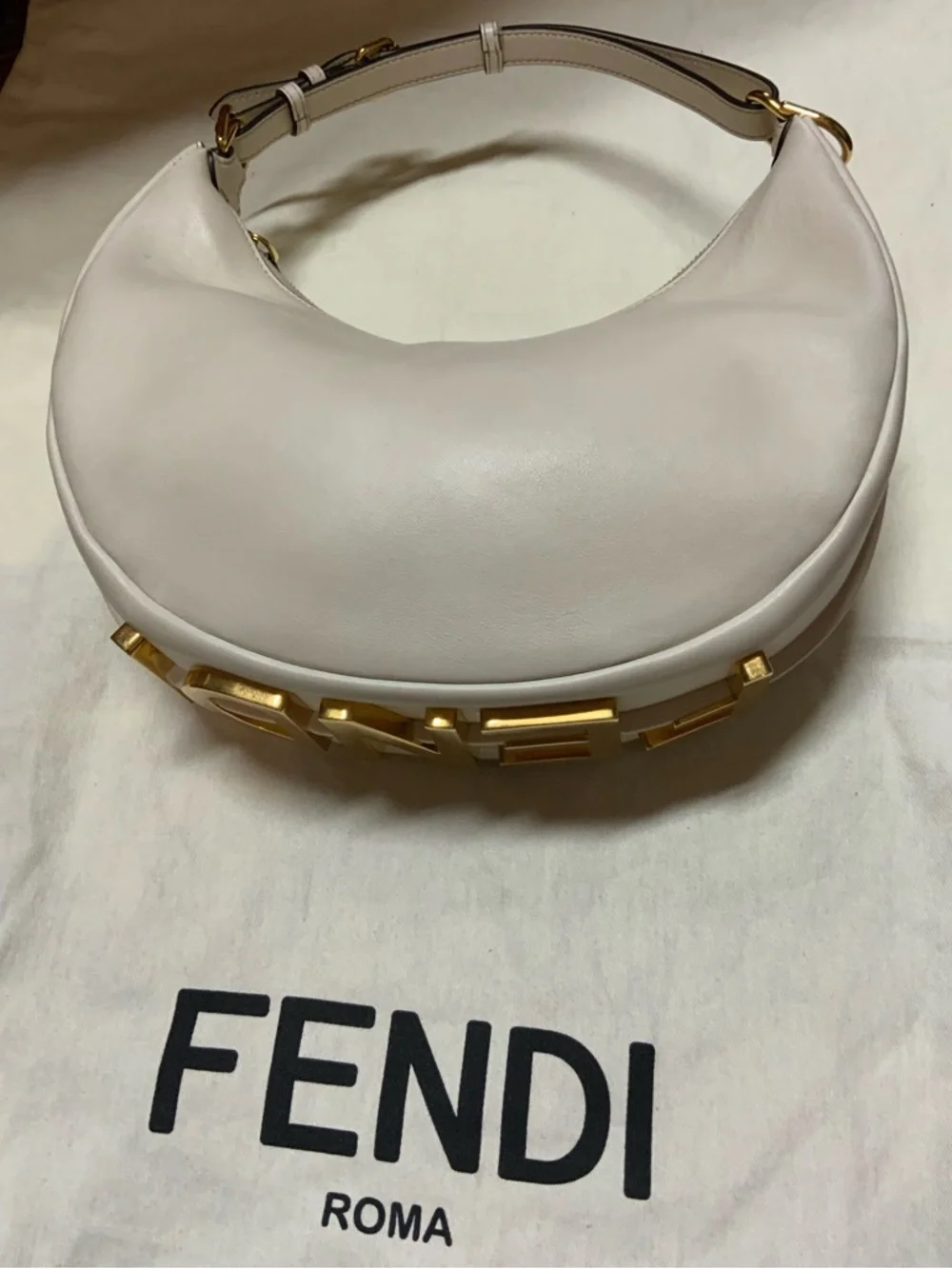 FENDI Fendigraphy Leather Hobo Bag
